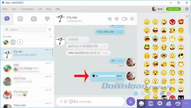 Istruzioni per linvio di messaggi vocali su Viber