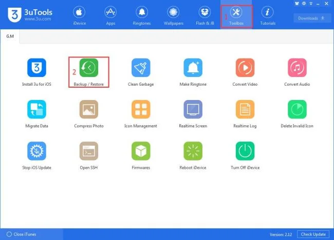 Restore Data in 3uTools