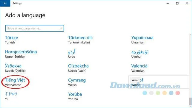 Windows 10のベトナム語を変更する方法