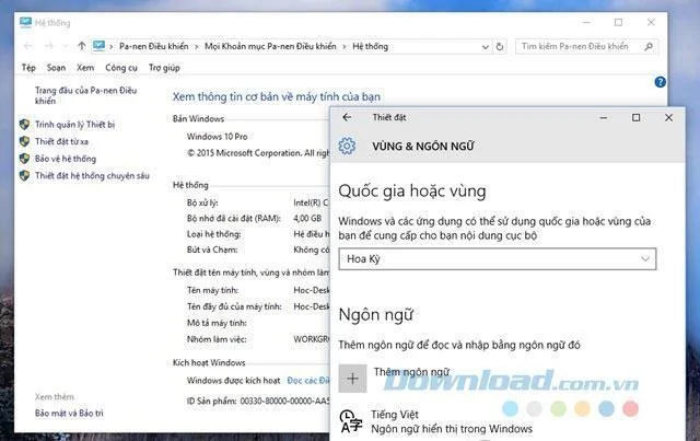 Windows 10のベトナム語を変更する方法