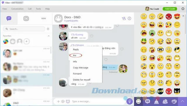 Viberコンピューターチャットグループでメッセージを固定する方法