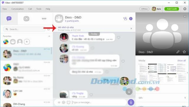 Viberコンピューターチャットグループでメッセージを固定する方法
