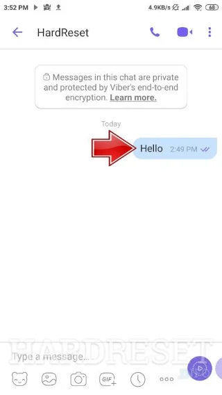 hold the message on Viber