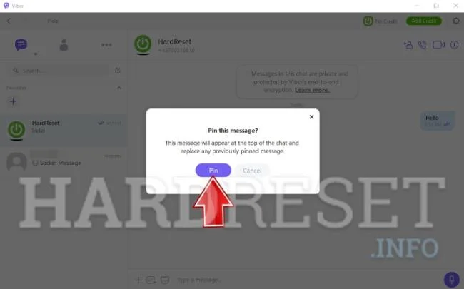 confirm with the Pin button on Viber