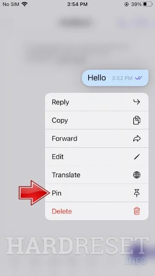 pick Pin option on Viber