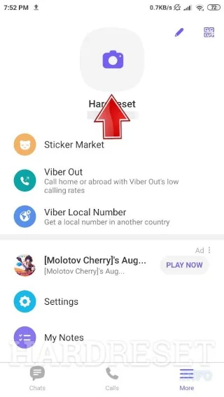 pick a profile photo on Viber