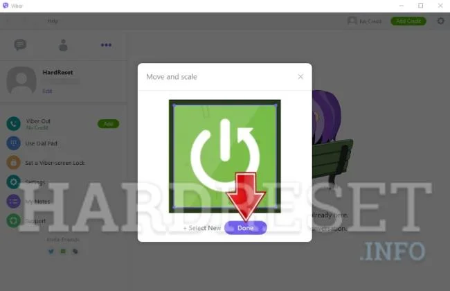press the Done button on Viber