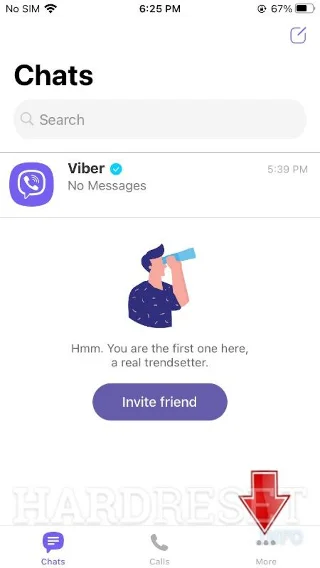 go to the Mote tab on Viber