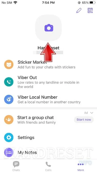 pick your profile photo on Viber