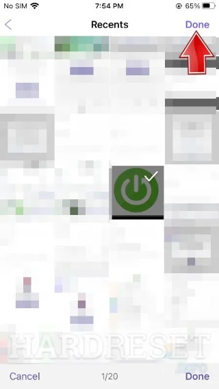 press the Done button on Viber