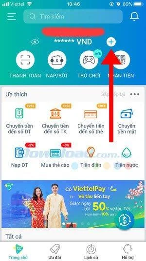 Ways to top up ViettelPay