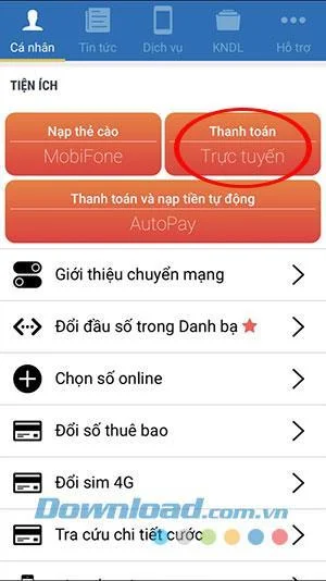 Online Recharge MobiFone