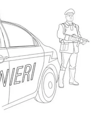 Poliziotto in uniforme custodisce l’oggetto
