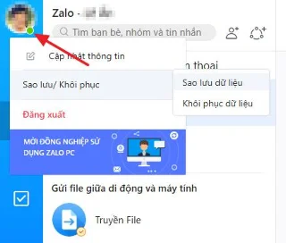 Backup Zalo on Windows/Mac