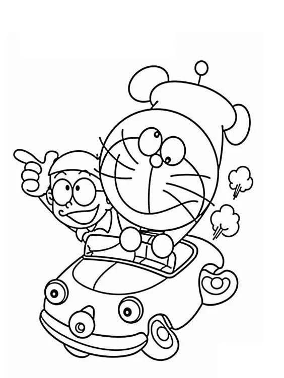 Disegno da colorare Nobita e Doremon