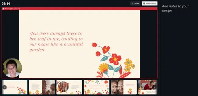 Screen recording video preview window