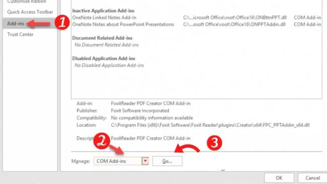 Steps to fix the error of hiding iSpring Suite tool in PowerPoint
