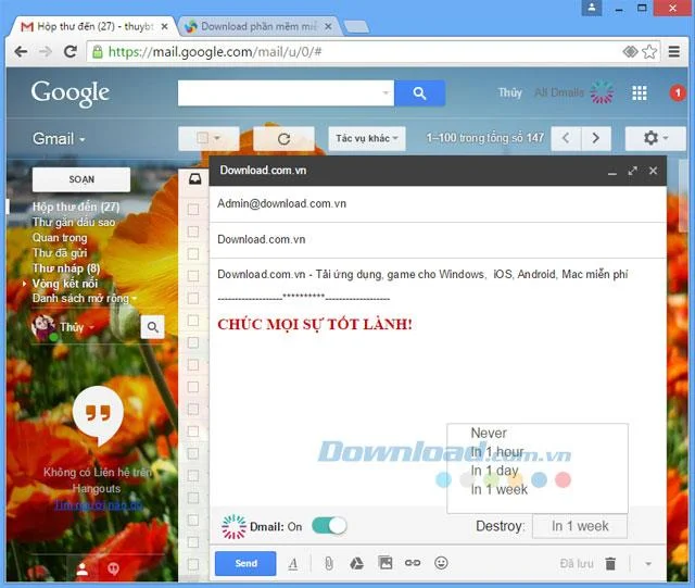 Dmail for Chrome Automatic Cancellation Options