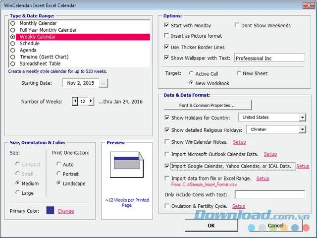 WinCalendar 5.0 - Nueva versión para 2024 y 2025