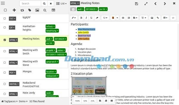 TagSpaces 2.0.0 - Tag-based file management utility