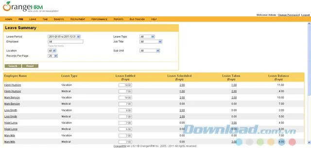 OrangeHRM Open Source 3.2.1: software de gestión de recursos humanos con diversas funciones