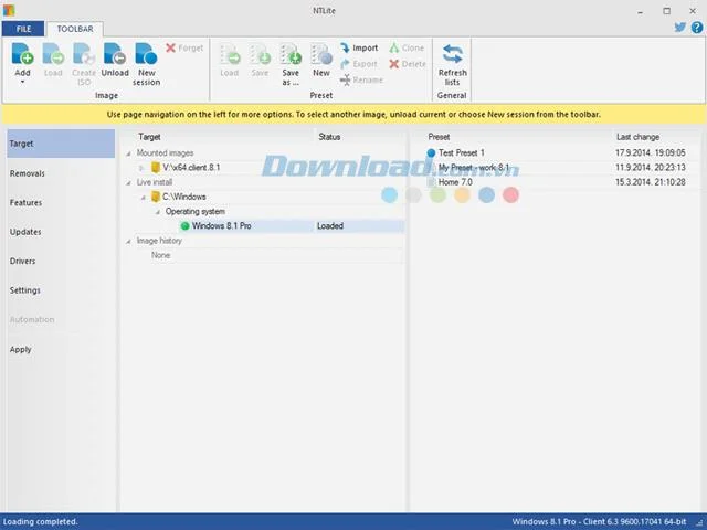 NTLite 1.9.0.7501 - Passen Sie die ISO-Datei für die Windows-Installation an
