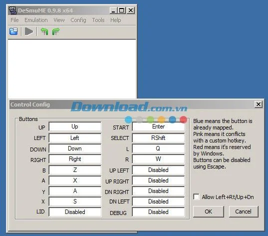 Control Configuration in DeSmuME