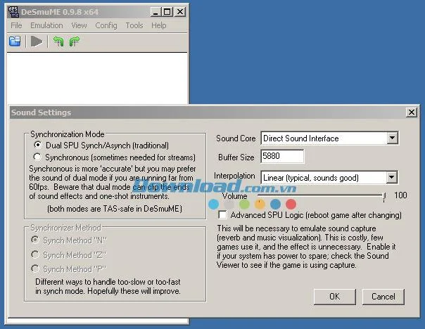 Sound Configuration in DeSmuME