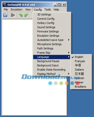Language Options in DeSmuME