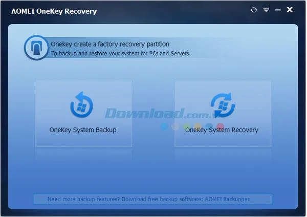 AOMEI OneKey Recovery 2.0 - 무료 시스템 복구 유틸리티 AOMEI OneKey Recovery 2.0 - 무료 시스템 복구 유틸리티
