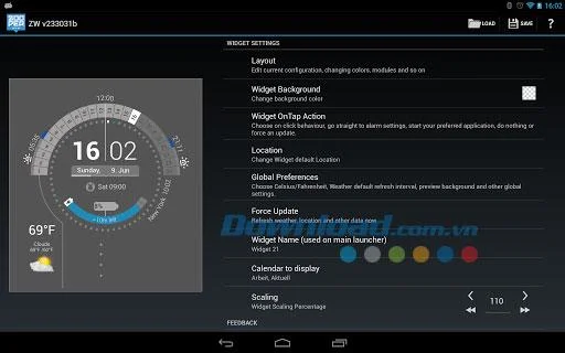 Zooper Widget Interface