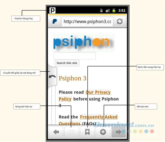 Psiphon 브라우저 기능