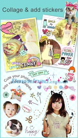 Papelook para iOS 4.0 - Collage de fotos con divertidas pegatinas
