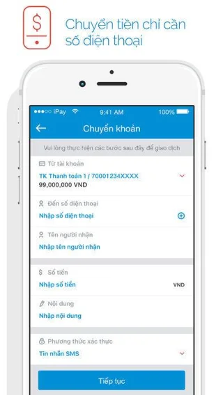 VietinBank iPay - Banking transactions on iPhone / iPad