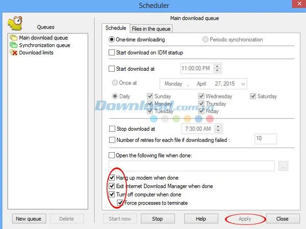 Internet DownloadManagerを使用してシャットダウンをスケジュールする方法
