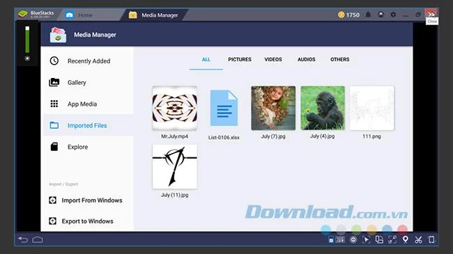 Cómo traer fotos, datos de su computadora a BlueStacks