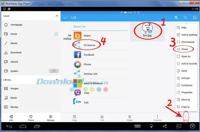 Cómo traer fotos, datos de su computadora a BlueStacks