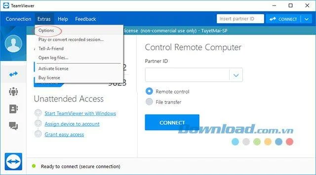 Configurações do TeamViewer