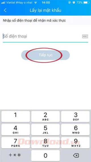 Étapes pour récupérer le mot de passe Zalo