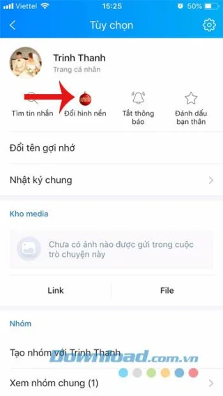 Cómo cambiar el fondo del chat en Zalo