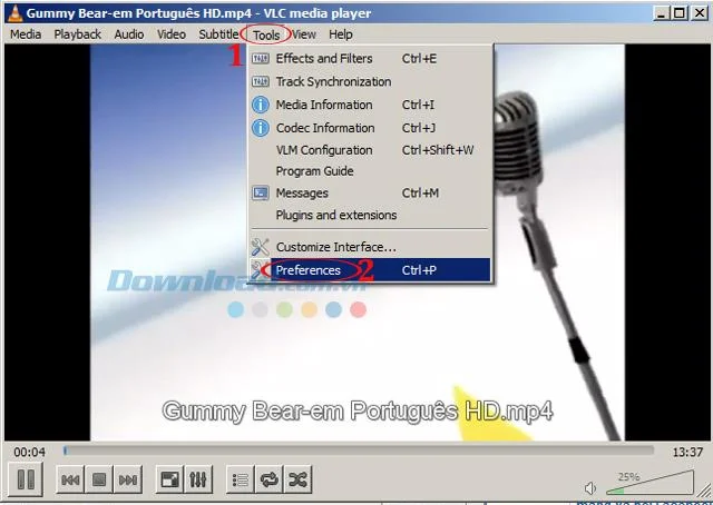 Interfaz de Preferencias de VLC Media Player