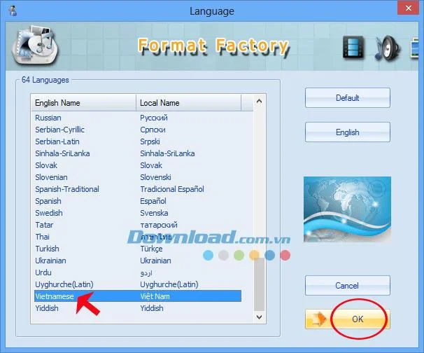 Format Factory 언어 변경 안내