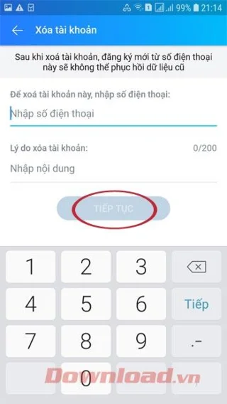 如何在手機上刪除帳戶Zalo