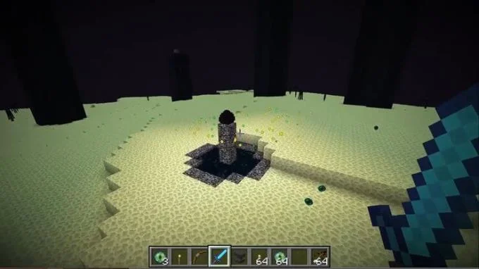 نحوه تخمگذاری تخمهای اژدها در Minecraft PE