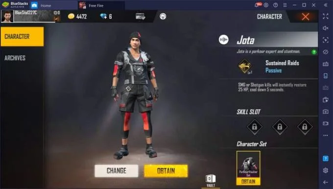 نحوه بازی Jota در Free Fire