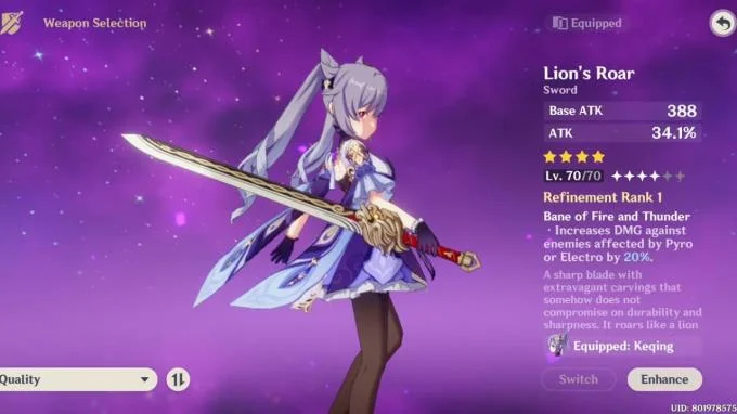 Best Swords Ranking in Genshin Impact