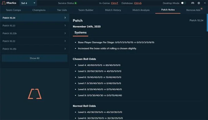 راهنمای کاربر TFTactics.gg - برنامه پشتیبانی آرنا حقیقت