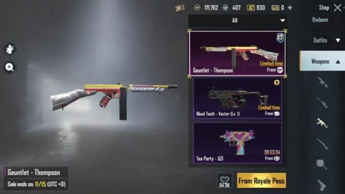 لیست کامل پوسته های SMG در PUBG Mobile 2020