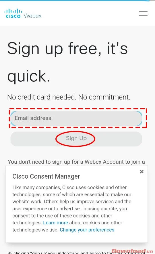 Instrucciones para registrarse y usar Webex Meeting en dispositivos móviles
