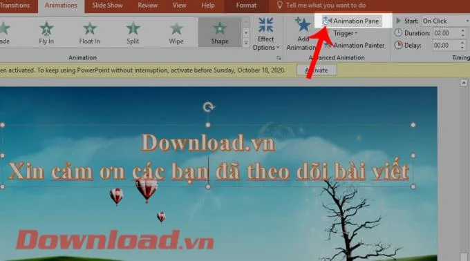 Instructions to create a clapping effect on PowerPoint